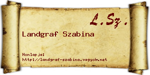 Landgraf Szabina névjegykártya
